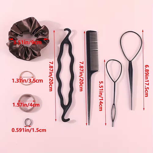 1109pcs Women'S Dark Hair Accessory Set, Elastic Hair Bands, Seamless Ponytail Headbands, Simple Style Hair Bands, Disposable Rubber Bands, No Box, for Daily & Casual Wear, All-Season, Solid Color, Woven, Miss, Valentine'S Day, Mardi Gras Day, Easter, for Women