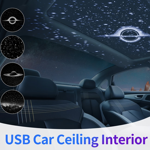 A Brand New Upgraded Usb-Powered Car Projector Light for Indoor Use, Featuring 360° Rotation. This Portable Starry Sky Lamp Serves As an Ambient Light for And Is Suitable for Ceilings, Bedrooms, Living Rooms, Rooms, Festivals