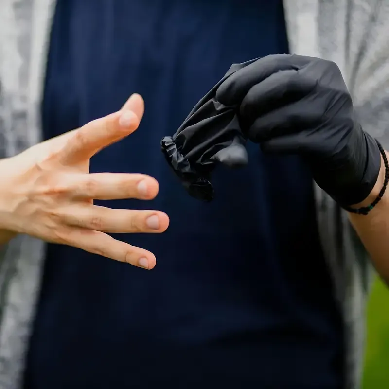 50pcs Black Disposable Pure Nitrile Gloves