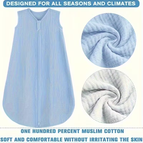 Baby Sleep Sack 0-18 Months 100% Cotton Muslin Baby Sleeping Bag, 2-Way Zipper Toddler Wearable Blanket Comfy Stretchy Multifunctional Pajamas, Baby Sleeping Bag Halloween, Christmas Gift