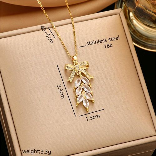 5A Zirconia leaf necklace