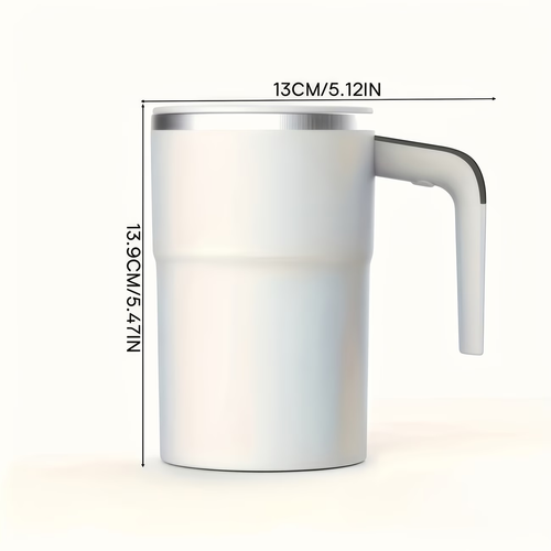 Automatic Stirring Coffee Mug with Temperature Display USB Rechargeable 304 Stainless Steel 200mAh Battery ABS Plastic Magnetic Stirrer  Portable for Home Office Ideal Holiday Gift Home Beverage Preparation Stirring Aid Temperature