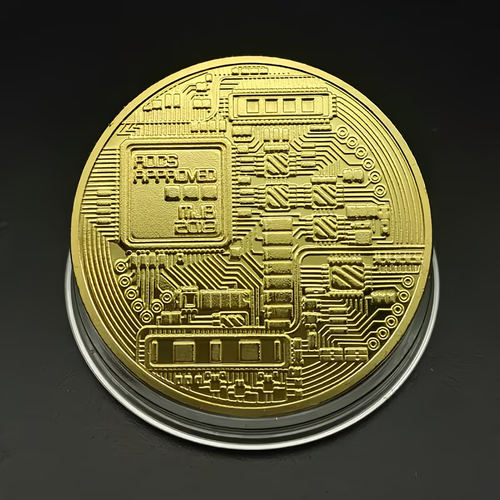 10pcs Bitcoin Commemorative Coins, (10 Commemorative Coins +10 Storage Boxes), Dazzling Golden Glittering, Suitable for Coin Collection Hobbies, Home Office Decoration, Wall Decoration Coins, Simulation Collection Coins, Gifts, Handicraft Enthusiasts