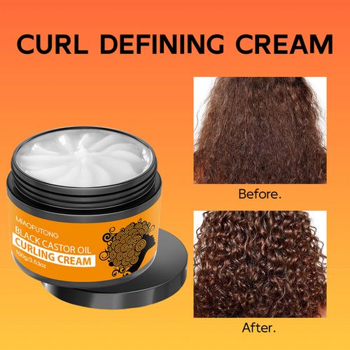 3pcs 100g Black Castor Oil Curling Cream With Avocado & Coconut