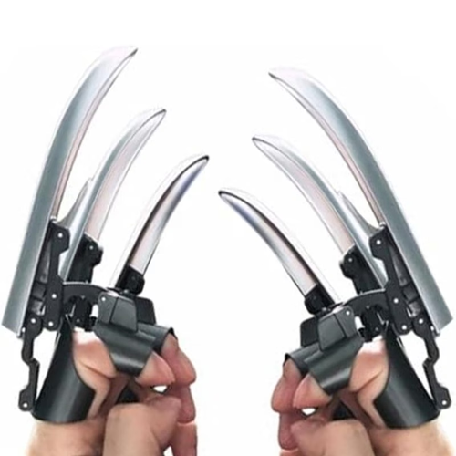 Mechanical Retractable Wolf Claw, Claws Halloween -One-Click Pop-up Claws, 3D Cosplay Wolf Claws, Halloween Wolf Claws Cosplay Costume Props for Party Decoration