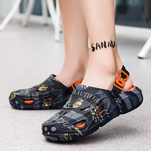 Men's Fashion Thick-Sole EVA Shoes, New Design - Slip-On, Breathable Clogs with Soft Insole, Suitable for Outdoor Comfort, Thick-Sole Shoes