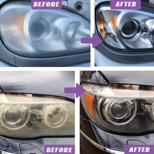 Car headlight yellowing and oxidation refurbishment repair cream