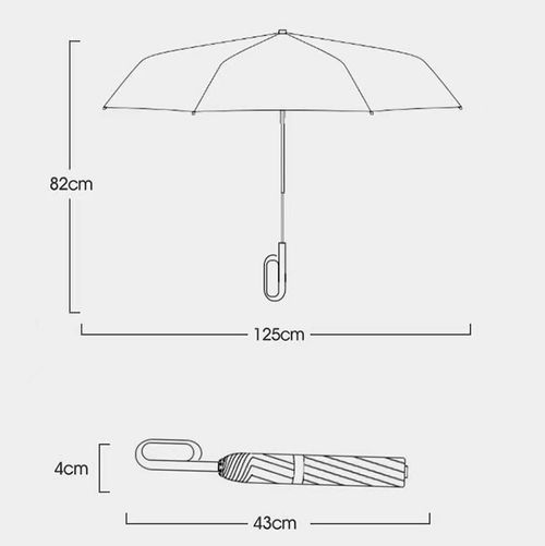 Slim Folding Automatic Umbrella for Men – Compact Business UV Umbrella with Leather Handle & Custom Branding