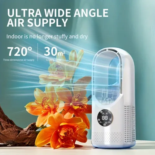 Portable Air Conditioning Fan USB Tower Fan Desktop Bladeless Fan