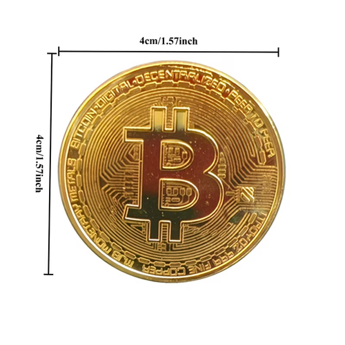 10pcs Bitcoin Commemorative Coins, (10 Commemorative Coins +10 Storage Boxes), Dazzling Golden Glittering, Suitable for Coin Collection Hobbies, Home Office Decoration, Wall Decoration Coins, Simulation Collection Coins, Gifts, Handicraft Enthusiasts