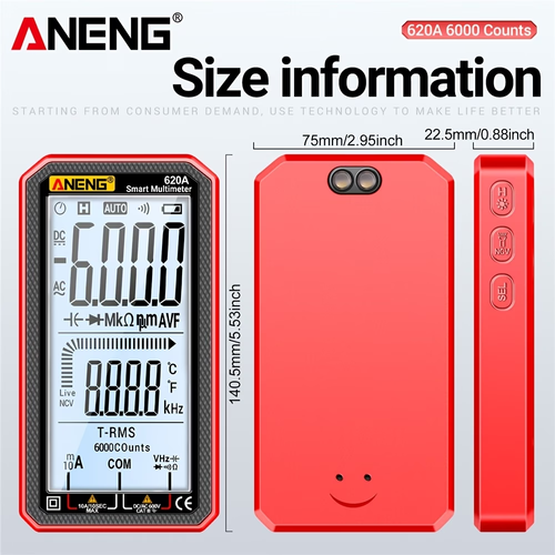 ANENG Digital Multimeter — High-Precision, Intelligent Anti-Burn Protection, Extra-Large Digital Display, Multifunctional, Fully Automatic
