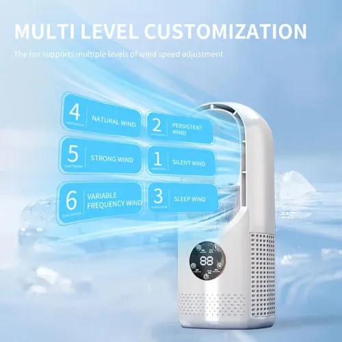 Portable Air Conditioning Fan USB Tower Fan Desktop Bladeless Fan
