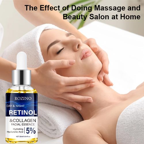 10X Ultra-Hydrating Moisturizing Multi-Effect 1pc Retinol And Collagen Powerful Moisturizing Firming Facial Serum, Containing Natural Moisturizing Ingredients, Lightweight Texture Easy to Absorb, Instant Lifting Facial Contour with One Touch