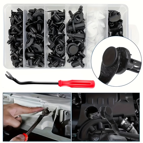 125pcs Assortment Kit of Auto Fasteners with Removal Tools, Universal Nylon Plastic Rivets for Car Door Panels, Bumper Clips Set for Vehicle Trim And Panel Repairs, Perfect Gift Box for a Boyfriend Or Father'S Day