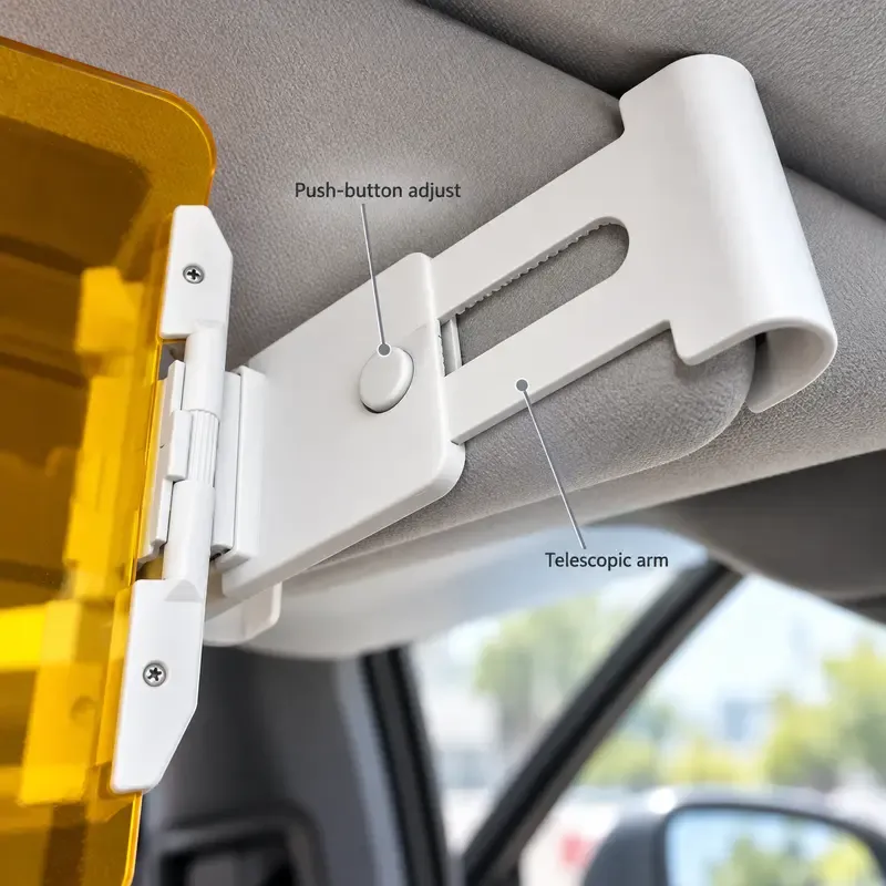 Adjustable Car Anti-Glare Sun Visor, Dual Color Day Night Driving Shield, Universal Vehicle Windshield Glare Reducing Accessory
