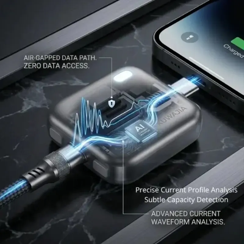 Fully Automatic Full Charge Separator, Ai Recognition Auto Power Off, Compatible with Apple and Android, Cross Compatibility, Smart Charging Device, Portable Lightweight Cellphone Charger