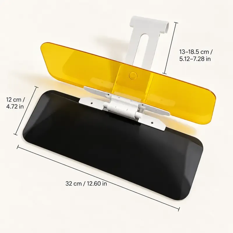 Adjustable Car Anti-Glare Sun Visor, Dual Color Day Night Driving Shield, Universal Vehicle Windshield Glare Reducing Accessory