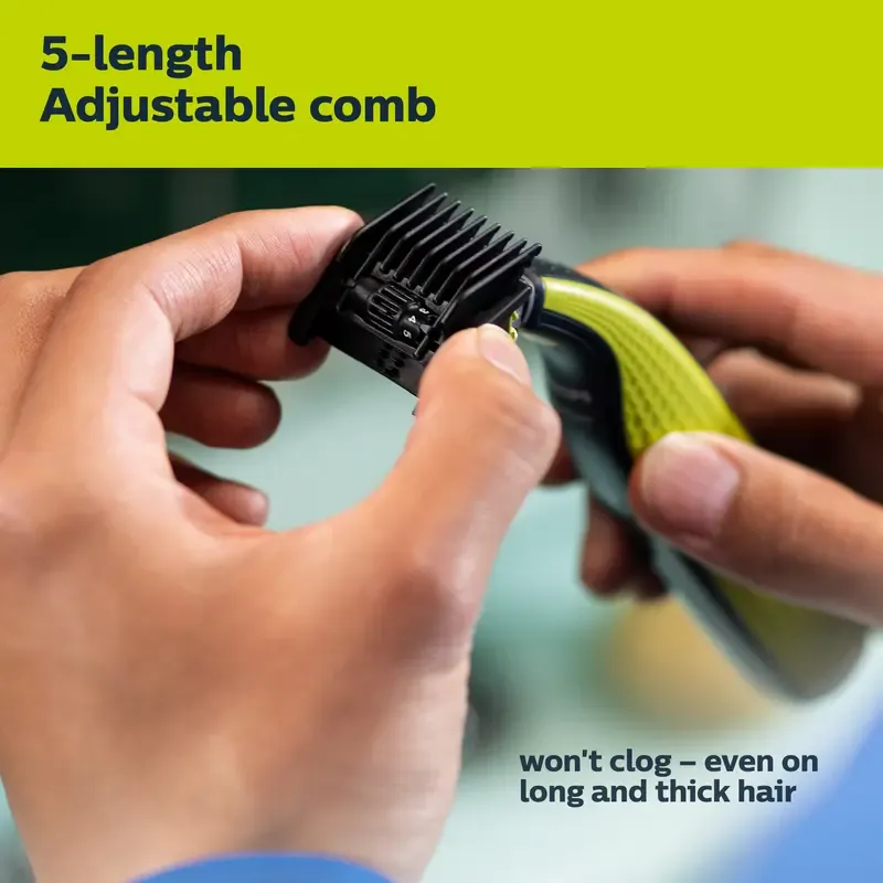 Philips Norelco OneBlade 360 Face, Electric Trimmer and Shaver, QP2724 70 Stainless Steel Comb Handle Cordless Portable Shaver Cordless Portable Shaver