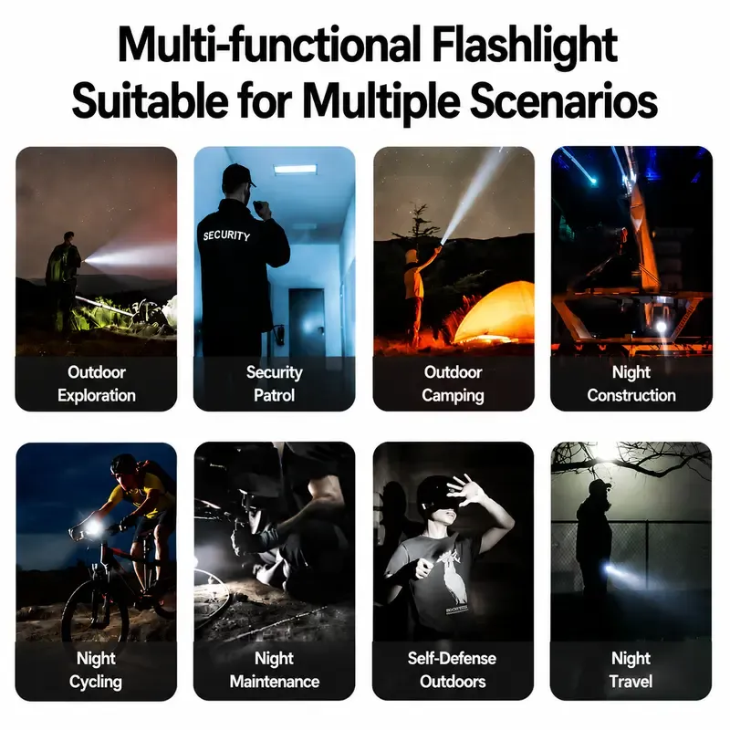 Mini LED Flashlights (LED Lights, Mini Light) with USB-C Port, High-Brightness Beam, 3 Modes, Adjustable Focus, Portable Design, Batteries Built-In, Anti-Slip Firm Grip, Home Improvement Tool, Outdoor Camping Essential