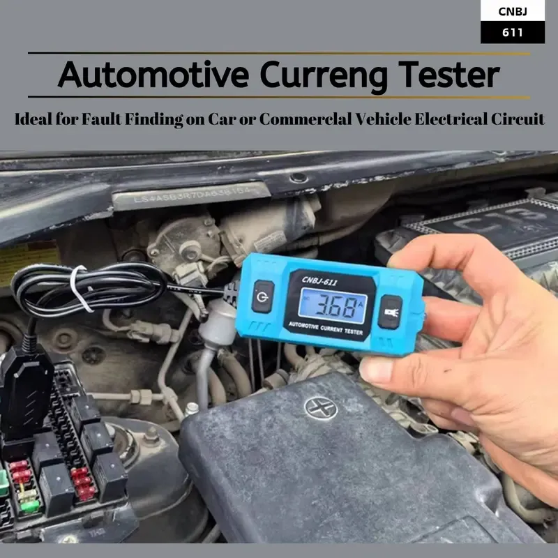 Automotive Circuit Tester 12V–48V, Car Electrical System Diagnostic Tool, Digital Voltage & Current Tester LCD Display, Power Probe Kit & Fuse Tester for Auto Repair