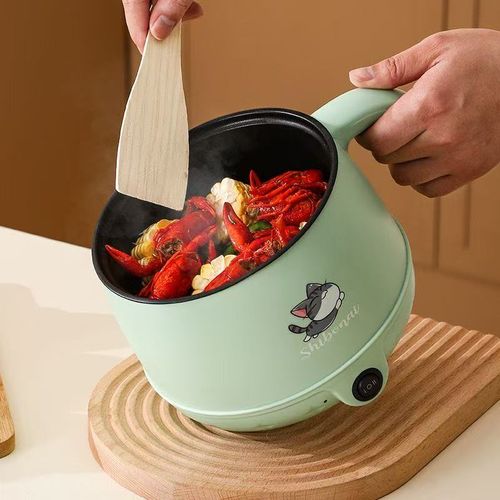 AORAN KITCHEN Mini 1.8L Low-Power Non-Stick Coating Electric Hot Pot - Household Appliances, Adjustable Heat Control, Steam Basket, Portable Dorm & Office Meal Tool for Quick Noodles Soup,techvibes
