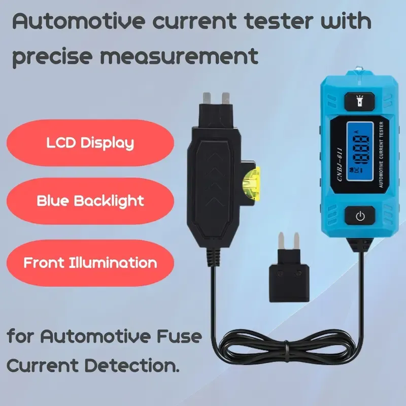 Automotive Circuit Tester 12V–48V, Car Electrical System Diagnostic Tool, Digital Voltage & Current Tester LCD Display, Power Probe Kit & Fuse Tester for Auto Repair