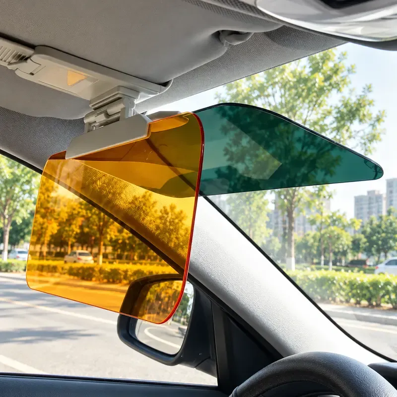 Adjustable Car Anti-Glare Sun Visor, Dual Color Day Night Driving Shield, Universal Vehicle Windshield Glare Reducing Accessory