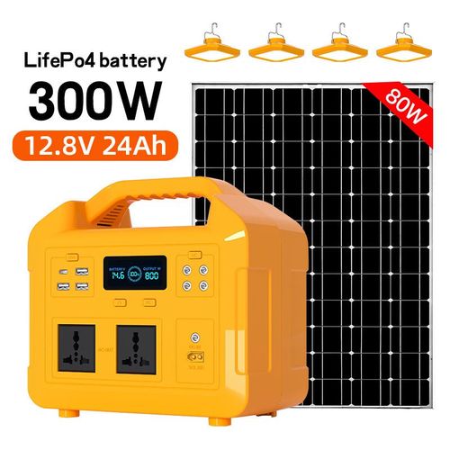 Household Portable Solar Bank with LED Light 300W 500W 1200w Lithium Battery Solar System