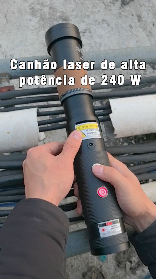 Canhão Laser de Alta Potência de 240 Watts: Destrói cartão a cerca de 20 metros e perfura as lâminas a cerca de 10 metros!