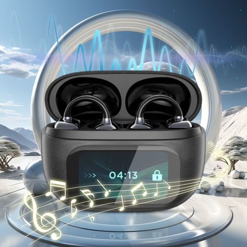 AI Wireless Bluetooth Earphones Stereo HI-FI Multi-function LED Color Touch Screen Earbuds Sports