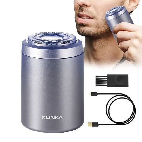 Konka waterproof portable rotary shaver, rechargeable electric shaver for men.