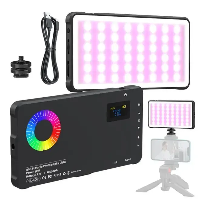 Rechargeable Portable Photography Light,  RGB Phone Selfie Light