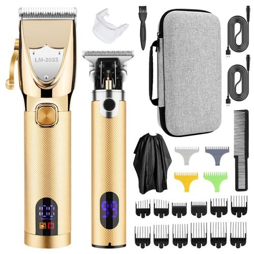 Professional Electric Hair Clipper Set,  Rechargeable Hair Trimmer with 16pcs Guide Combs