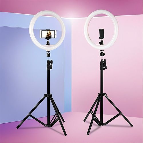 10in LED Selfie Light With 43in Tripod for Video Recording Zoom Meetings