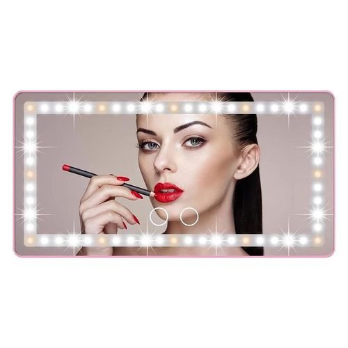 Car Vehicle Sun Visor Vanity Mirror with Lights, USB Rechargeable Makeup Mirror with 3 Modes