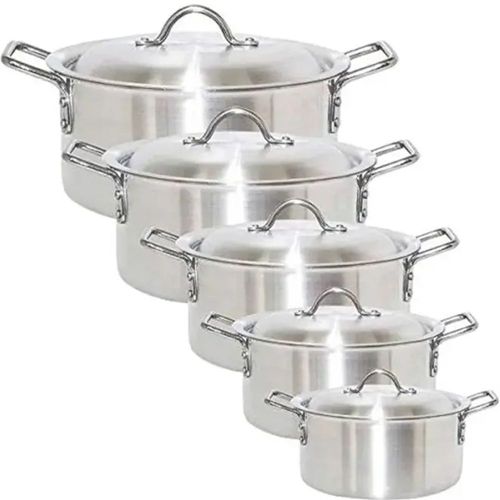 5PC Aluminum Casserole Cooking Pots Soup Pots Cookware Set