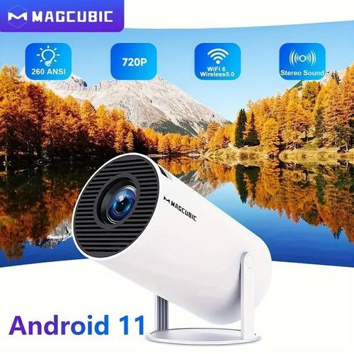 HY300 Pro Portable Projector, HD 1080P Multifunctional Projector for Home Cinema