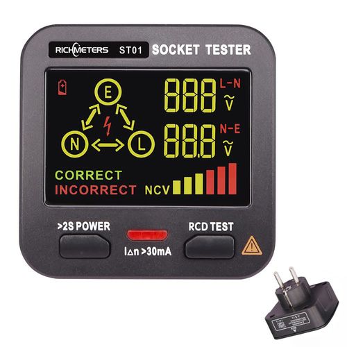 Digital Socket Tester Volt RCD Live Neutral Line NCV