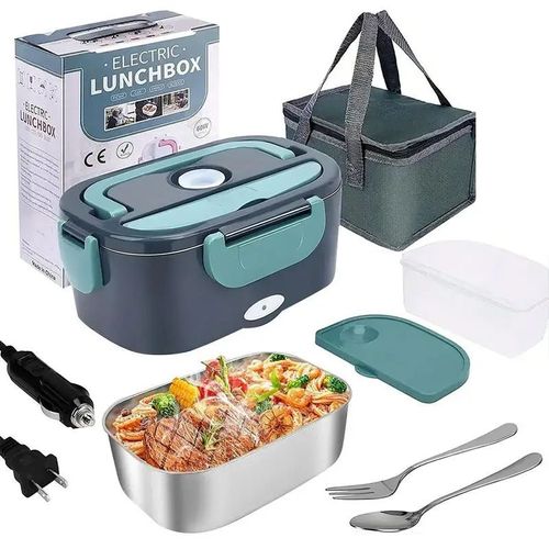 Electric Lunch Box with Fork Spoon & Insulated Bag, Quick Heating Lunch Boxes