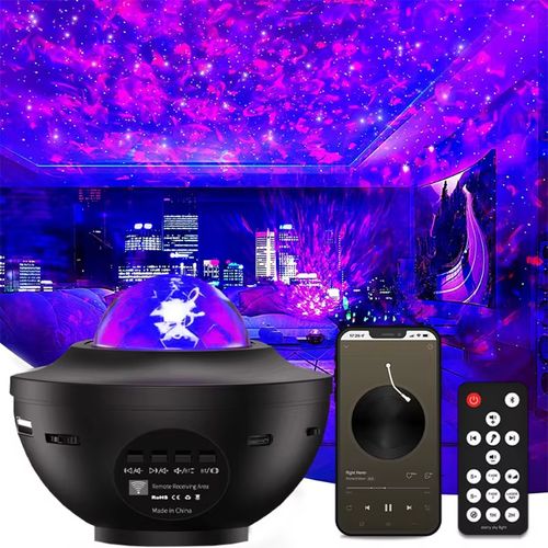 LED luz de projeção de céu estrelado USB controle remoto bluetooth música onda de água atmosfera noite luz DJ luz laser