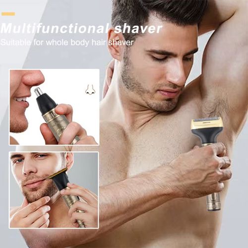3 em 1 kit de ferramentas de barbeiro profissional para homens: aparar, barbear e estilo com barbeador elétrico sem fio