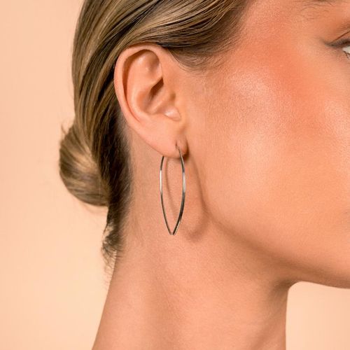S925 Sterling Silver Large Circle Metal Line Piercing Stud Earrings for Women Fine Jewelry Gifts Brincos Pendientes