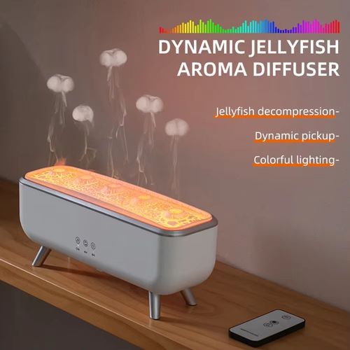300ml dança dinâmica água-viva ar umidificador 5 bicos cor iluminação aromaterapia difusor 2 modos de atomização adequado para escritório em casa