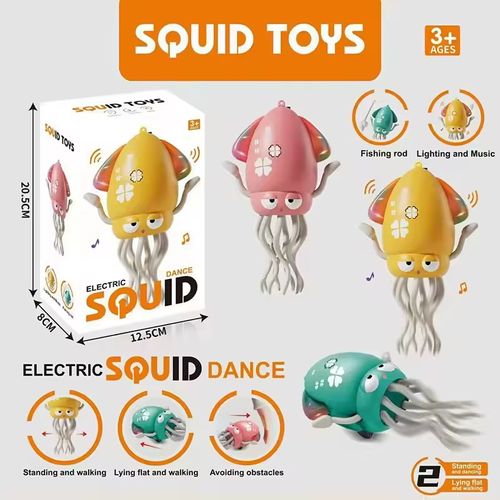 3 cores interativas animatronic animal de estimação dança pulpo luminescente alívio de pressão brinquedo para crianças, bebês, crianças e adultos
