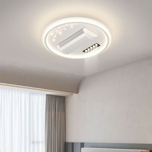Luminária de teto LED, luminária de teto com controle remoto e ventilador sem lâminas