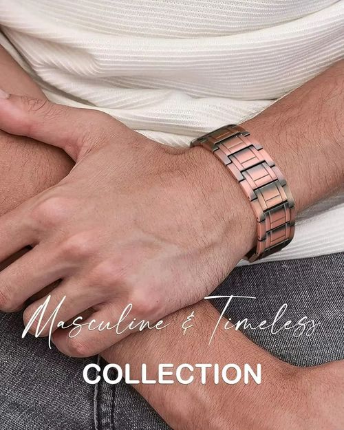 Strength Magnetic Copper Bracelets Gauss Magnets 99.9% Pure Copper Premium Fold-Over Clasp Adjustable