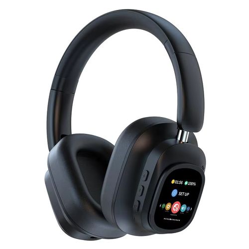 Fones de ouvido sem fio com tela sensível ao toque, display LCD, função de carregamento, função de redução de ruído e graves profundo