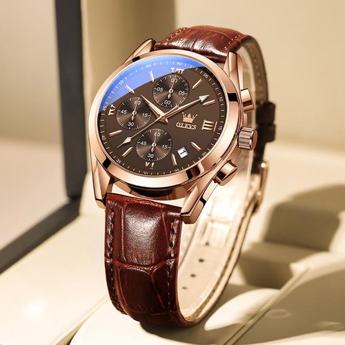 Classic Leather Quartz Watch Waterproof Luminous Fashion Mens Leather Casual Watch