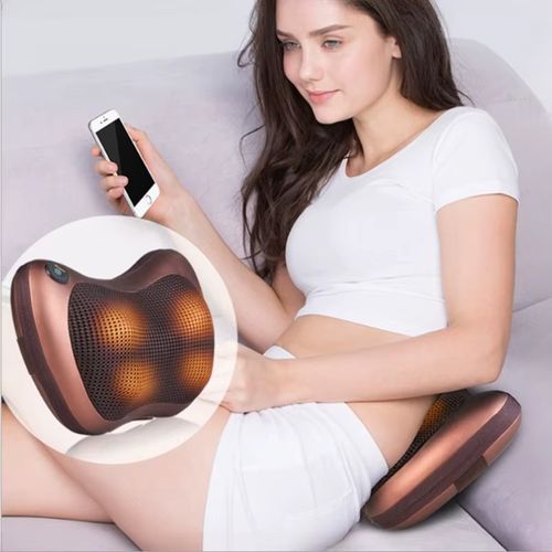 Massageador de pescoço amassar massagem compressas quentes para trás e cintura carro doméstico pequeno travesseiro de massagem cervical
