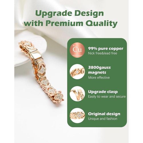 ARADOO titanium steel pulseira para mulheres, com 3500 gauss magnético ajustável pulseira, vem com ferramenta de remoção, presentes de jóias